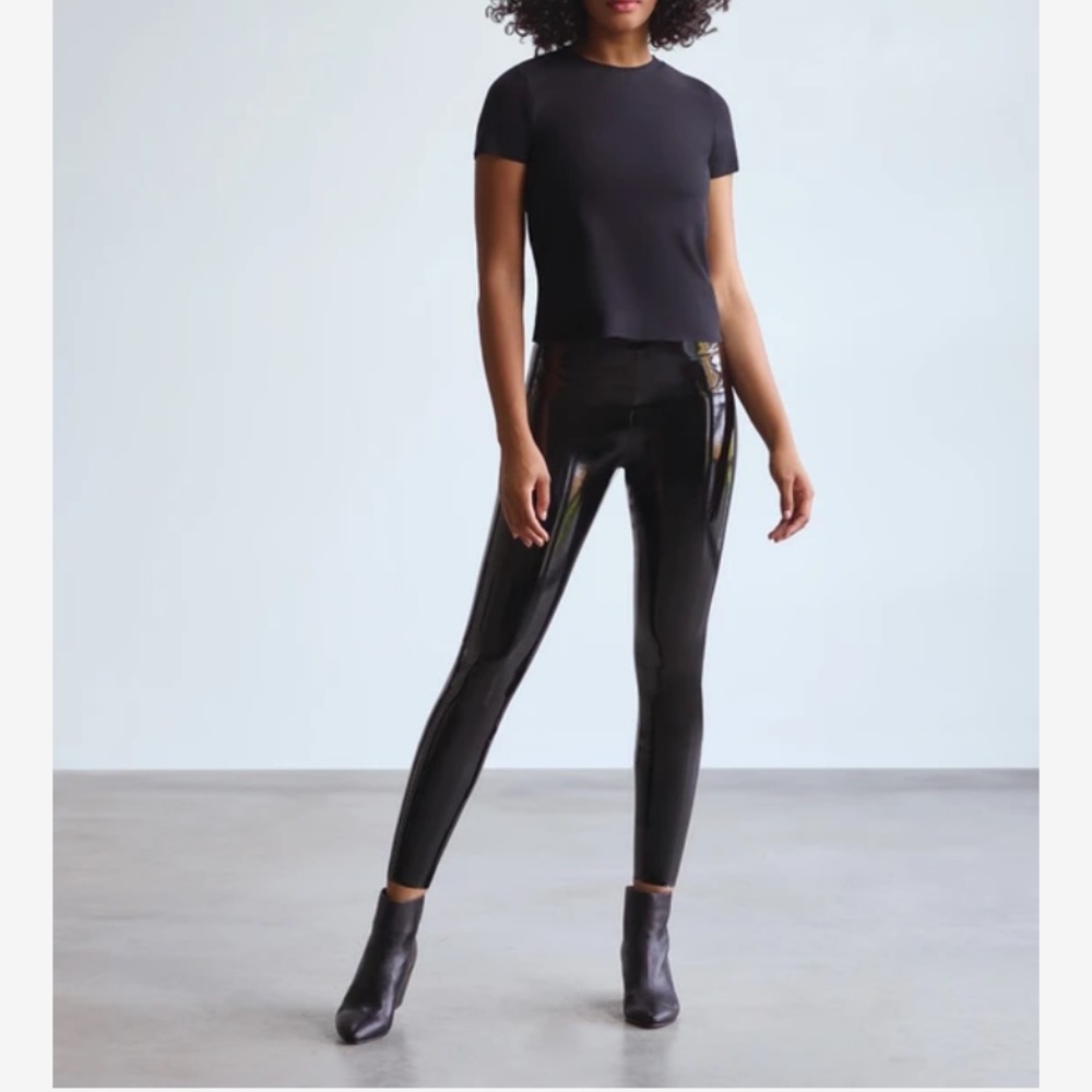 Faux Patent Leather Legging with Perfect Control